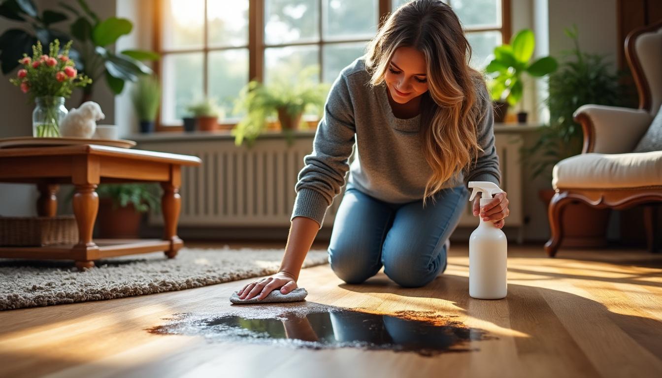 découvrez notre guide complet pour enlever efficacement l'ancienne odeur d'urine de chat sur votre parquet et retrouver un intérieur frais et propre.